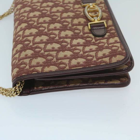 Christian Dior Trotter Canvas Chain Shoulder Bag Red Auth yk10084 - Picture 4 of 16